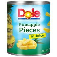 5 PACK of Dole Pineapple Pieces In Juice 822g
