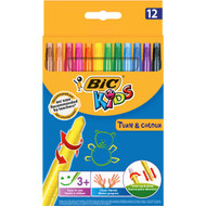 5 PACK of Bic Kids Crayons Turn & Colour 12 pack