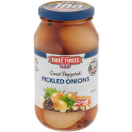 5 PACK of Three Threes Peppered Pickled Onions  500g