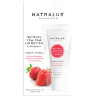 5 PACK of Natralus Natural Paw Paw Lip Butter Strawberry 8g