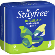 5 PACK of Stayfree Regular Pads With Wings 20 pack