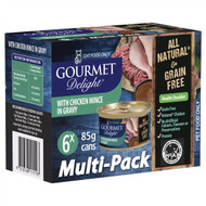 5 PACK of Gourmet Delight Cat Food Chicken Mince In Gravy 6x85g
