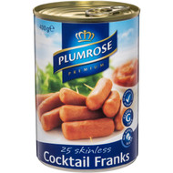 5 PACK of Plumrose Frankfurts Cocktail 400g