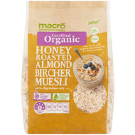 5 PACK of Macro Organic Honey Almond Bircher Muesli 500g