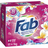 5 PACK of Fab Frangipani Front & Top Loader Laundry Powder 1kg