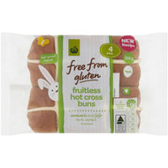 5 PACK of WW Free From Gluten Fruitless Hot Cross Buns 4 pack