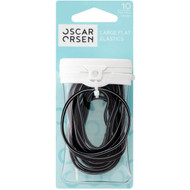 5 PACK of Oscar Orsen Large Flat Hair Elastics Black 10 pack