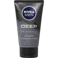 5 PACK of Nivea Men Deep Anti-blackhead Face Wash Scrub With Black Carbon 75ml