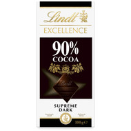 5 PACK of Lindt Excellence Supreme Dark Chocolate 90% Cocoa 100g block