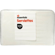 5 PACK of Essentials Serviettes 1ply White 500 pack