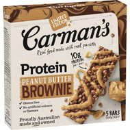 5 PACK of Carman's Peanut Butter Brownue Protein Bars 5 pack