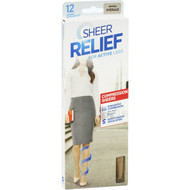 5 PACK of Sheer Relief Firm Compress Tights 12d Natural Average