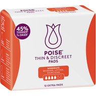5 PACK of Poise Thin & Discreet Extra Pads 12 pack