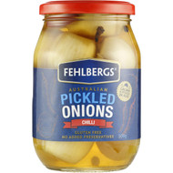 5 PACK of Fehlbergs Onions Pickled Chilli 500g