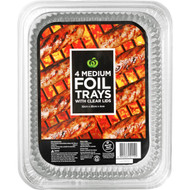 5 PACK of WW Foil Tray Medium With Clear Lid 4 pack