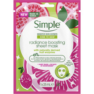 5 PACK of Simple Kind To Skin Sheet Mask Radiance Boosting 21ml