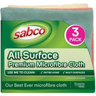 5 PACK of Sabco All Surface Microfibre Cloths 3 pack