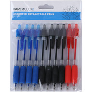 5 PACK of Paperclick Retractable Pens Assorted 10 pack