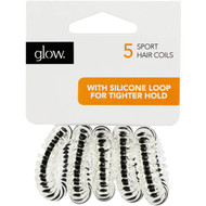 5 PACK of Glow Sport Hair Coils 5 pack