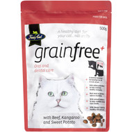 5 PACK of Fussy Cat Grain Free Beef And Kangaroo With Sweet Potato Dry Cat Food 500g