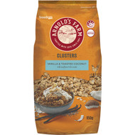 5 PACK of Freedom Foods Arnold's Farm Vanilla & Toasted Coconut Clusters 850g