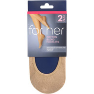 5 PACK of Essentials Cotton Blend Footlet Natural One Size 2 pack