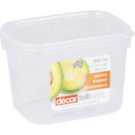 5 PACK of Decor Tellfresh Storer Oblong Tall 800ml