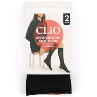 5 PACK of Clio Invisible Band Knee High Black One Size