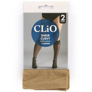 5 PACK of Clio Curvy Comfort Knee Hi Natural 2 pack
