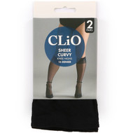 5 PACK of Clio Curvy Comfort Knee Hi Black 2 pack