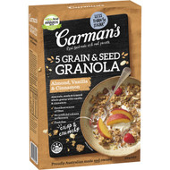 5 PACK of Carman's 5 Grain & Seed Granola Almond Vanilla & Cinnamon 450g