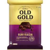 5 PACK of Cadbury Old Gold Dark Chocolate Old Jamaica Rum N Raisin Block 300g