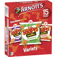 5 PACK of Arnott's Shapes Variety 15 pack