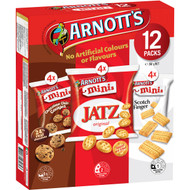 5 PACK of Arnott's Mini Choc Chip, Jatz, & Scotch Finger Multipack 12 pack