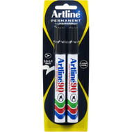5 PACK of Artline Permanent Marker Black 90mm 2pk
