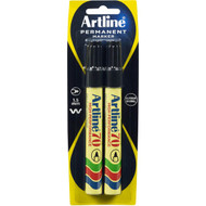 5 PACK of Artline Permanent Marker Black 70mm 2pk