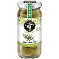 5 PACK of Always Fresh Organic Green Pitted Olives 220g