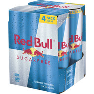 5 PACK of Red Bull Energy Drink Sugar Free 4x250ml