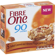 5 PACK of Fibre One Salted Caramel & Almond Popcorn Bars 5 pack