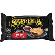 5 PACK of Sargents Pies Chunky Beef Royale 4 pack
