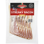 5 PACK of D'orsogna Bacon Streaky 200g