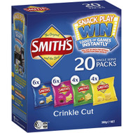 5 PACK of Smith's Crinkle Cut Chips Multipack Variety 20 pack