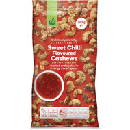 5 PACK of WW Cashews Sweet Chilli Flavoured 200g