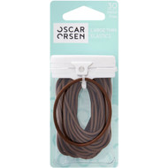 5 PACK of Oscar Orsen Large Thin Hair Elastics Brown 30 pack