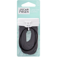 5 PACK of Oscar Orsen Large Thin Hair Elastics Black 30 pack