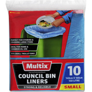 5 PACK of Multix Trolley Liner Garbage Bags 140l 10pk