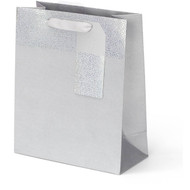 5 PACK of Collage Medium Grey Holographic Gift Bag