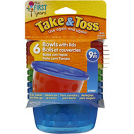 5 PACK of The First Years Take & Toss Bowl Plus Lid 8 pack