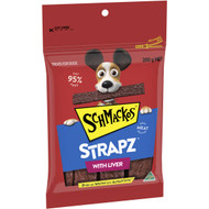 5 PACK of Schmackos Strapz Liver Dog Treats 200g