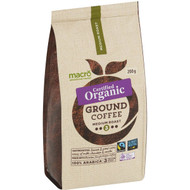 5 PACK of Macro Organic Fairtrade Ground Coffee Medium 200g